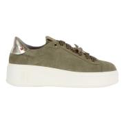 Gio+ Mocka Sneakers med avtagbara detaljer Green, Dam