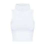 Alaïa Top med stående krage White, Dam