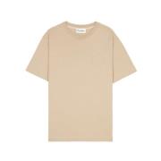 Études Broderad Europa T-shirt i Sand Beige, Herr