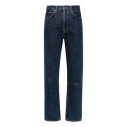 Agolde Hög midja rak ben jeans Blue, Dam