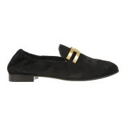 Aquazzura Svarta Mocka Loafers för Kvinnor Black, Dam