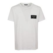 Balmain Vit T-shirt för Män Stilfull White, Herr