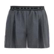 Marni Elastisk Midja Veckade Shorts Gray, Dam