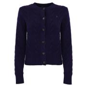 Polo Ralph Lauren Flätad Cardigan Sweater Purple, Dam