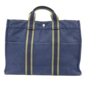 Hermès Vintage Pre-owned Canvas handvskor Blue, Dam