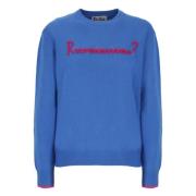 Saint Barth Blå Ullblandad Crew Neck Tröja Blue, Dam