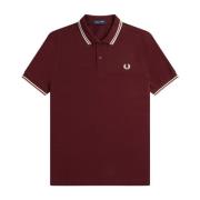 Fred Perry Polo med dubbelrandig M3600 Red, Herr