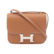 Hermès Vintage Pre-owned Laeder crossbodyvskor Brown, Dam