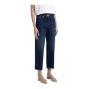 Peserico Stretch denim bomullbyxor Blue, Dam