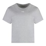 Alexander Wang Ribbad crew-neck bomull T-shirt Gray, Dam