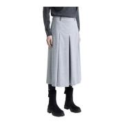 Peserico Ull och viskosblandning lätt flanell culottes Gray, Dam