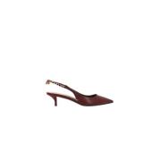 Gucci Röda läder slingback klackar Brown, Dam