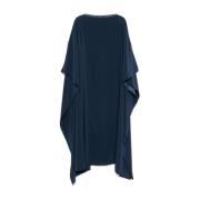 Gianluca Capannolo Navy Blue Boat Neck Kaftan Klänning Blue, Dam