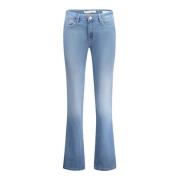 Guess Blå Tvättad Mid Rise Jeans för Damer Blue, Dam