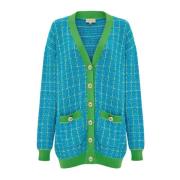 Cesare Gaspari Oversized Cardigan Blue, Dam