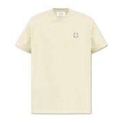 Maison Kitsuné T-shirt med logopatch Beige, Herr