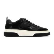 Salvatore Ferragamo Svart Läder Mix Sneakers Black, Herr