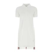 Thom Browne Vit Polo Skjortklänning White, Dam