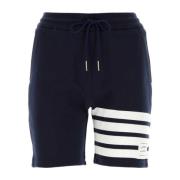 Thom Browne Stiliga Navy Blue Bomullsshorts Blue, Dam