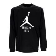 Jordan Brooklyn Nets Långärmad T-shirt Svart Black, Herr