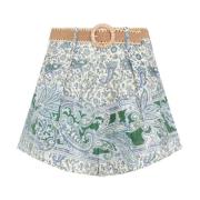 Zimmermann Multifärgad Linne Paisley Shorts Multicolor, Dam