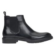 Estro Herr Svarta Klassiska Chelsea Boots tillverkade av Äkta Läder Bl...