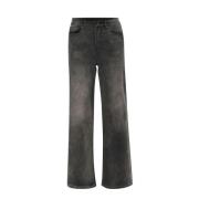 Kaffe Högmidjade Jeans Medium Grå Denim Blue, Dam