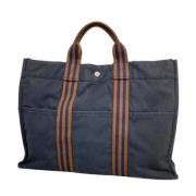 Hermès Vintage Pre-owned Canvas handvskor Blue, Dam