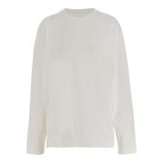 Jil Sander Bomull Jersey Långärmad T-shirt White, Dam