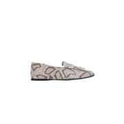 Sergio Rossi Python Print Slip-On Flats Gray, Dam