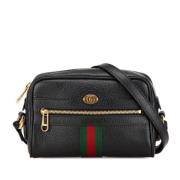 Gucci Vintage Pre-owned Laeder crossbodyvskor Black, Dam