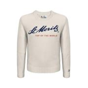 MC2 Saint Barth Broderad Crew Neck Tröja Beige, Herr