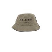 Balmain Pre-owned Pre-owned Bomull hattar-och-kepsar Gray, Dam