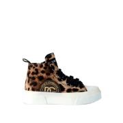 Dolce & Gabbana Leopard Hög Topp Sneakers Kvinnor Brown, Dam