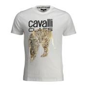 Cavalli Class Kortärmad Herr T-shirt Vit Print White, Herr