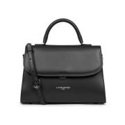 Lancaster Elegant Urban Handväska med Klaffstängning Black, Dam