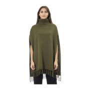 Alpha Studio Tidlös Poncho Dolcevita - Elegant Mode Green, Dam