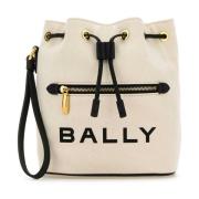 Bally Ivory Canvas Mini Hinkväska Beige, Dam