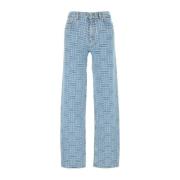 Kenzo Stiliga Broderade Denim Jeans Blue, Dam