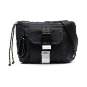 A.p.c. Nylon Bum Bag med Logotypapplikation Blue, Herr