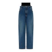 Alaïa Högmidjade jeans Blue, Dam