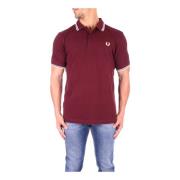 Fred Perry Logo Front Polo Shirt Red, Herr