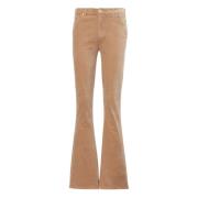 7 For All Mankind Flarejeans i sammet med hög midja beige Beige, Dam