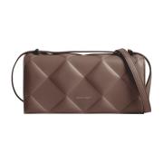 Calvin Klein Diamant Quilt Axelväska Brun Brown, Dam