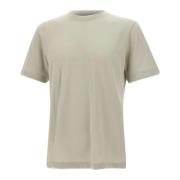 Eleventy Salvia Bomull T-shirt med Kontrasterande Profiler Beige, Herr