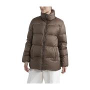 Peserico Kort gåsdunjacka i ultralätt nylon Brown, Dam