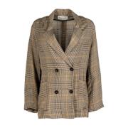 Phisique du Role Shepherd’s Check Dubbelknäppt Blazer Multicolor, Dam