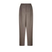 Ami Paris Taupe Large Fit Trousers Beige, Dam