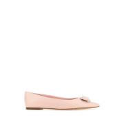 Salvatore Ferragamo Rosa Läder Ballerinaskor Pink, Dam