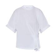 Victoria Beckham Rynkad Vit Bomull T-shirt White, Dam